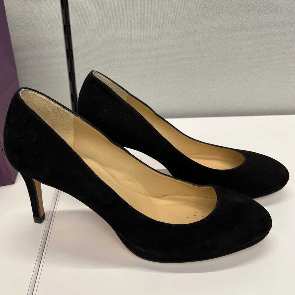 L.K. Bennett black suede pumps.